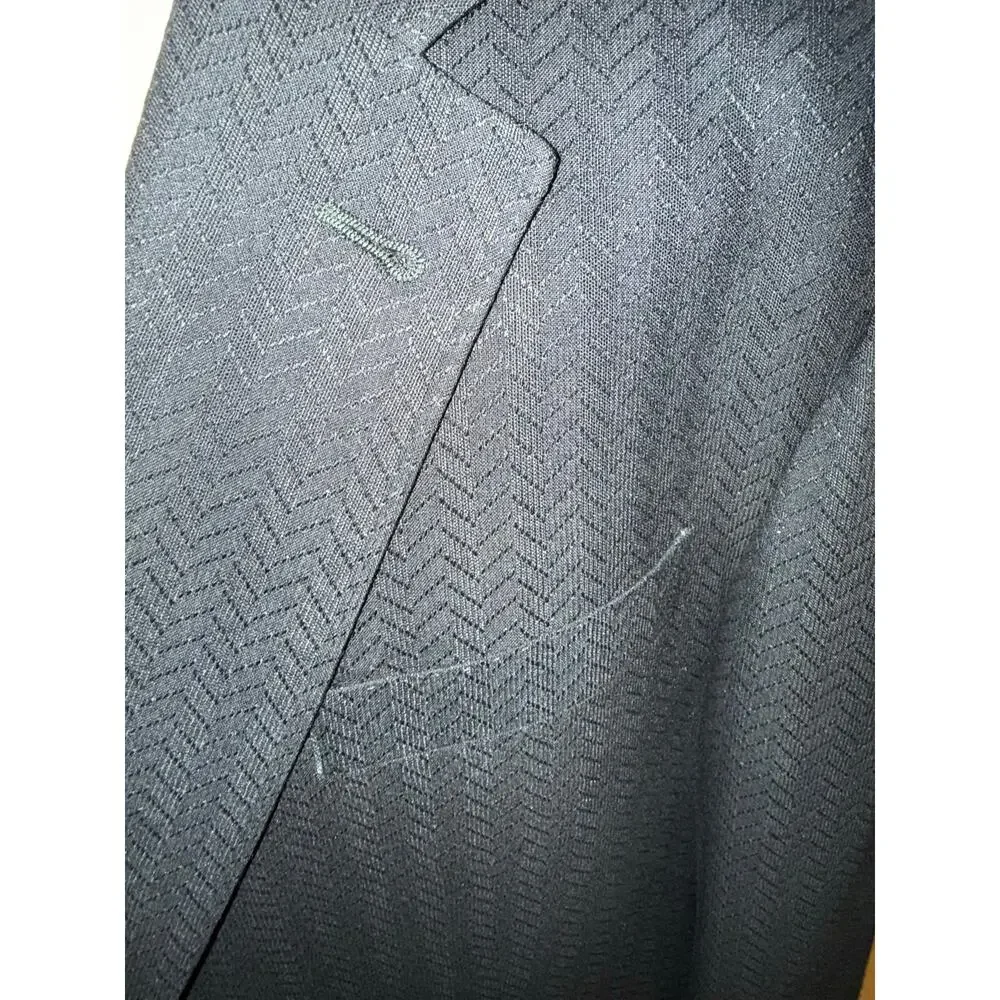 ARMANI COLLEZIONI  Black Cheron Patterned G Line Sport Coat Jacket Blazer 48 R